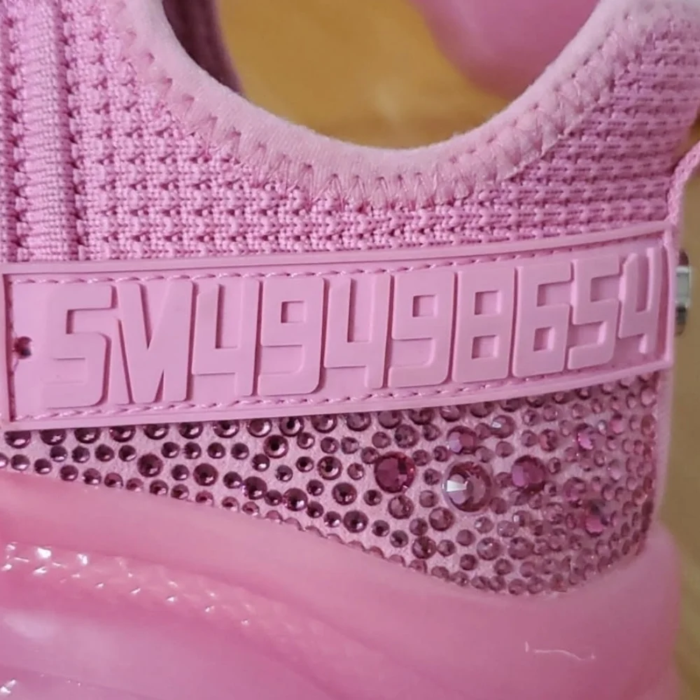 Steve Madden Maxima SM NY90 Pink Stone Sneakers Size 8 - Picture 4 of 13